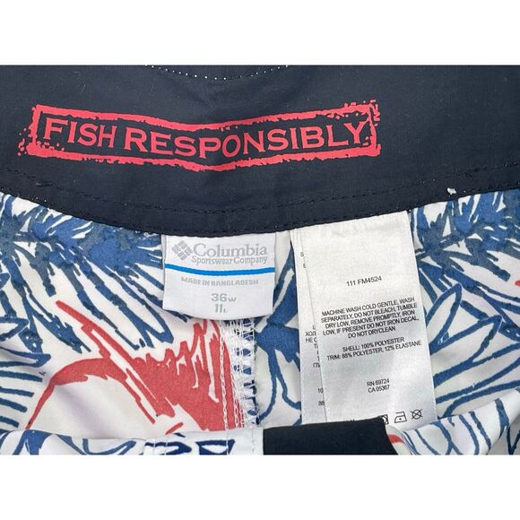 Columbia PFG Mens Sz 36 Fish Responsibly Tunafish Board Shorts‎ - Picture 5 of 5